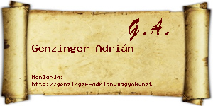 Genzinger Adrián névjegykártya